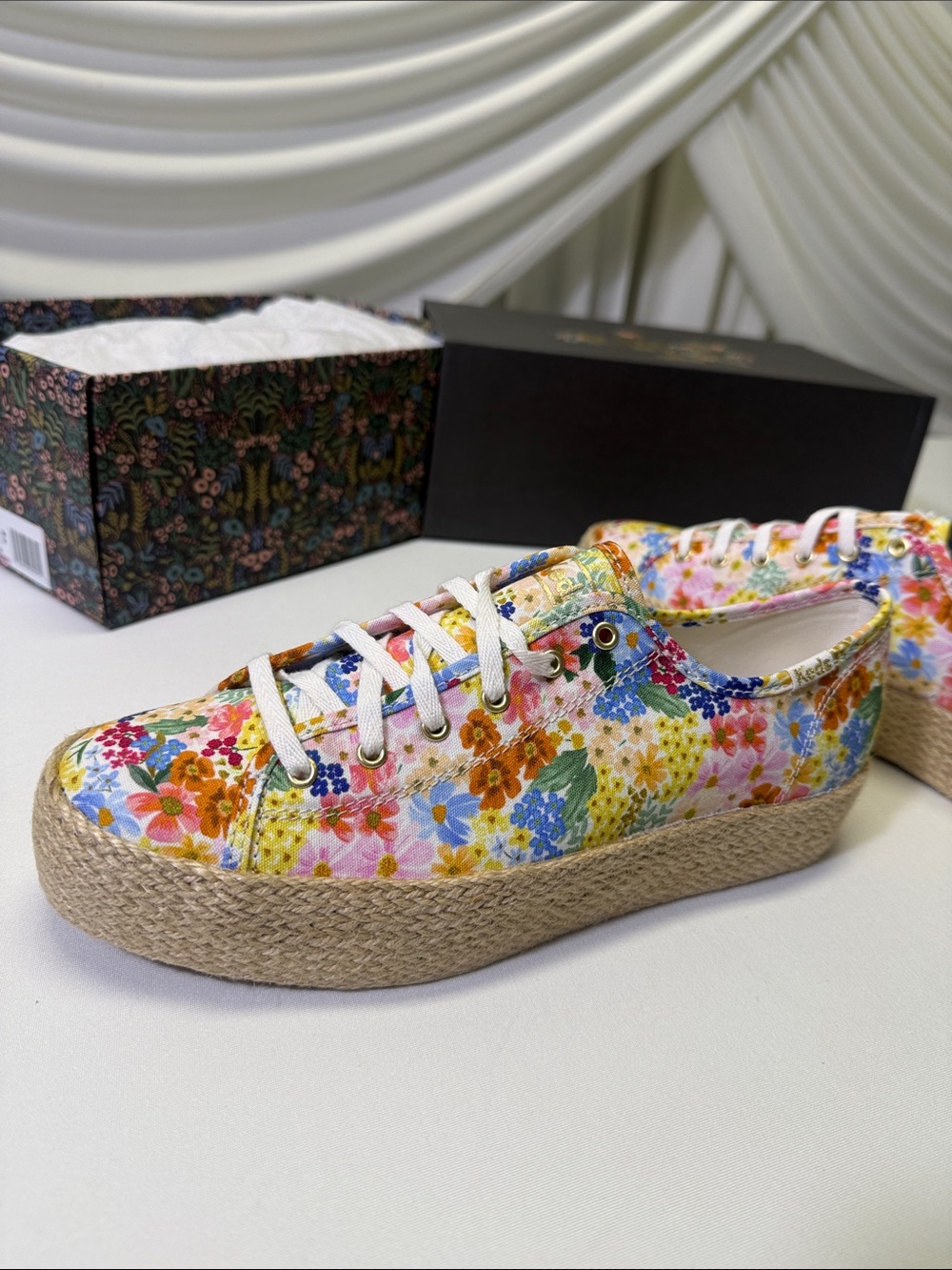 Keds x Rifle Paper Co. Triple Kick Platform Casual Sneakers (Size 7.5)